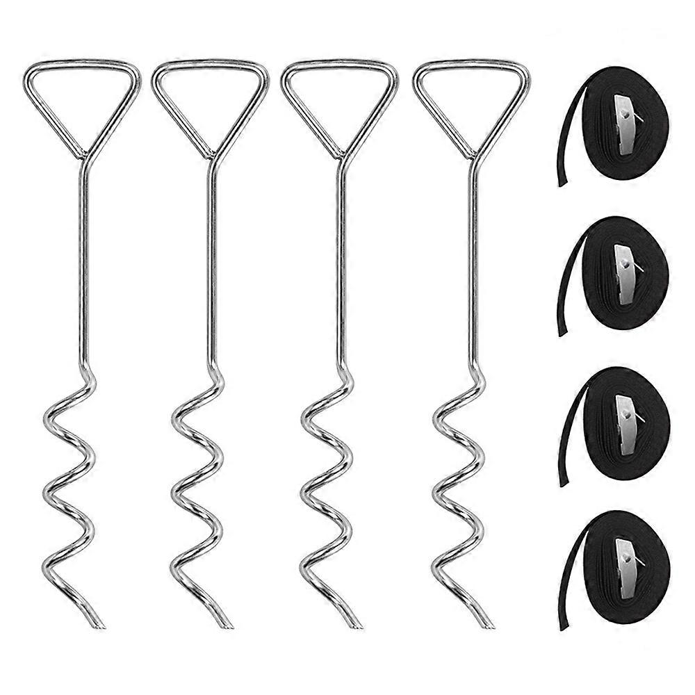 Trampoline Anchors Kits,Heavy Duty Tie Down System,Set of 4,Give A Greater Span