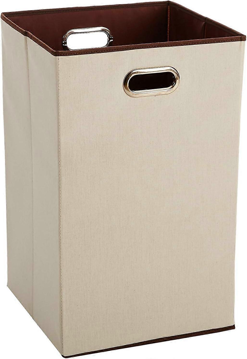 Foldable Rectangular Laundry Basket, Beige