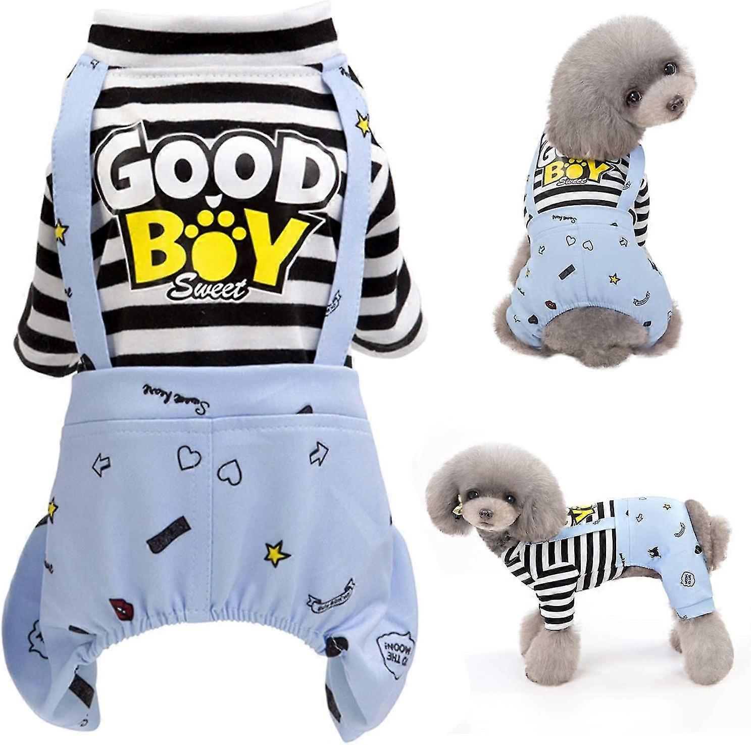 Combinaison de chien, pyjama de chiot rayé, mignon chaton de chien Onesies Pjs Jump