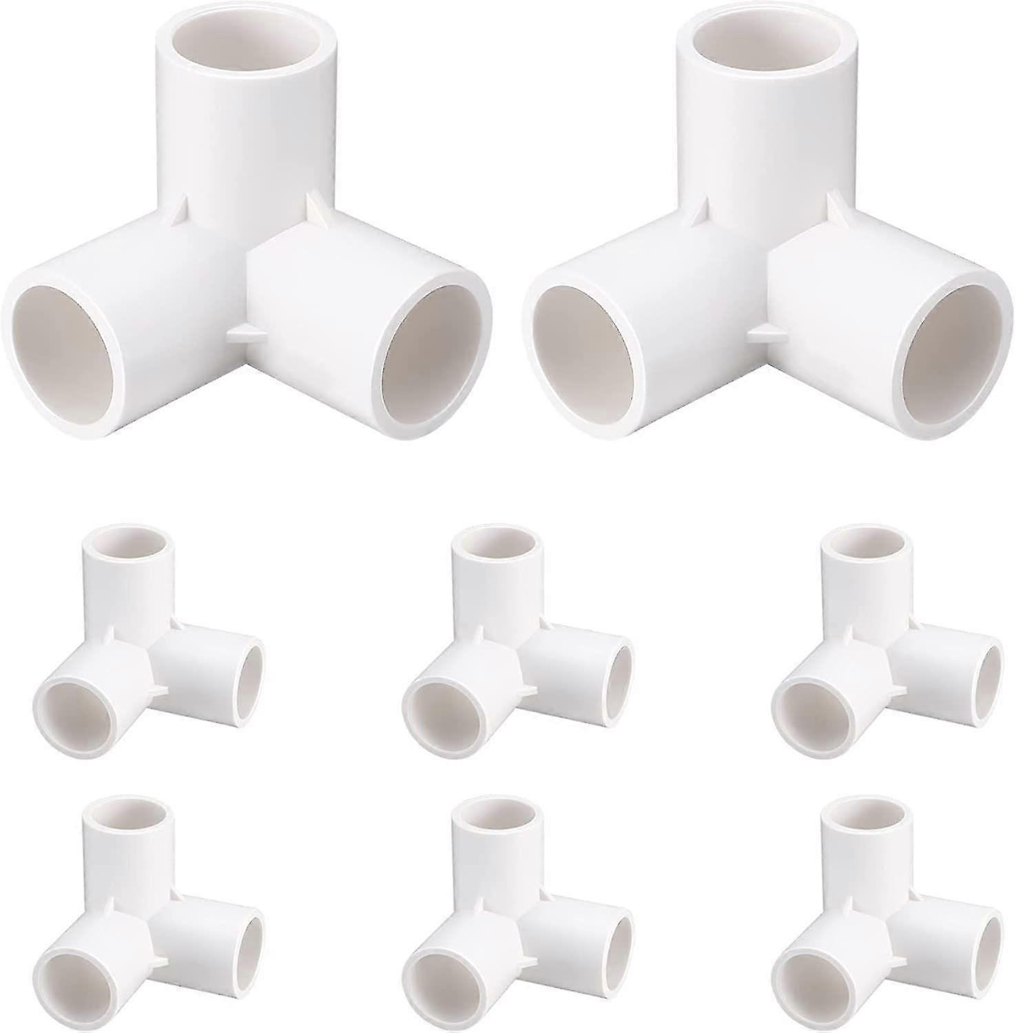 3- Yol Dirsek Pvc Bağlantı Konnektörü 20mm Dirsek Mobilya Sınıfı Boru Konektörü Su Boru Eklemleri Çıkış Tee Diy Pvc Raf Bahçe Desteği Beyaz 8 adet