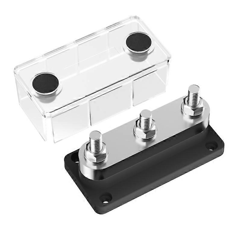 3 Post Car power connector Distribution Block Bus Bar with Cover,600A Rating, Marine Bus Bar, Automobile, and Solar Wiring