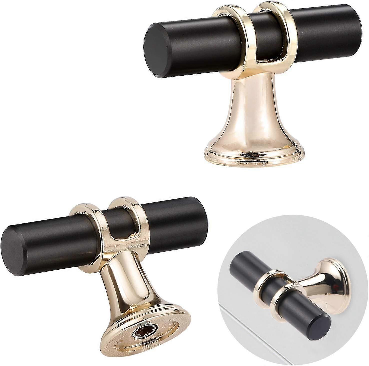 Set mit 6 schwarzen Möbelgriffen Gesamtlänge 5 cm Mit 12 Schrauben