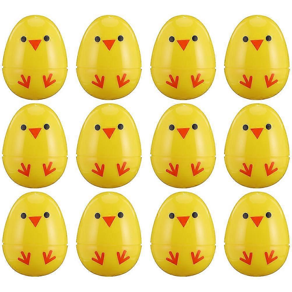 12 Pcs White Plastic Eggs Clear Fillable Eggs Fillable Easter Eggs Easter Egg Decoration Plastic Easter Eggs