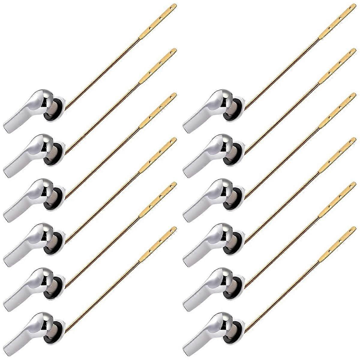 12 PCS Toilet Handle Lever Flush Replacement, Brass Universal Flush Lever Finish Handle for Most Fr