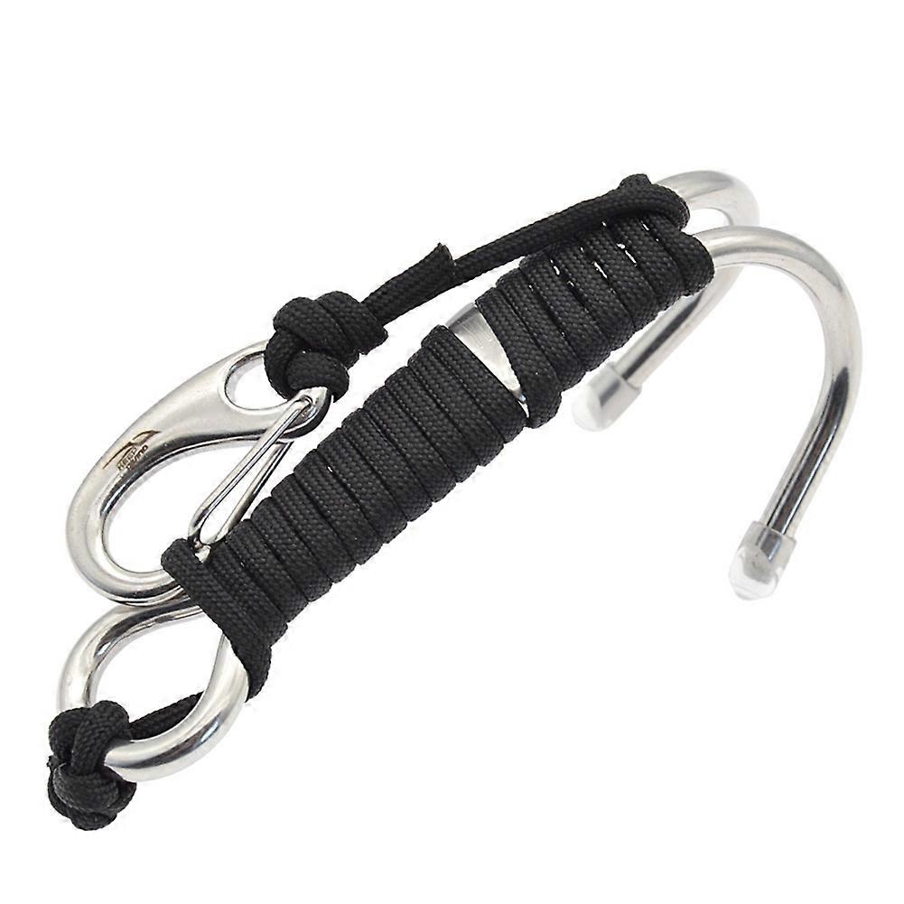 Scuba Diving Double Dual Stainless Steel Reef Drift Hook with Line and Clips Hook for Current Dive