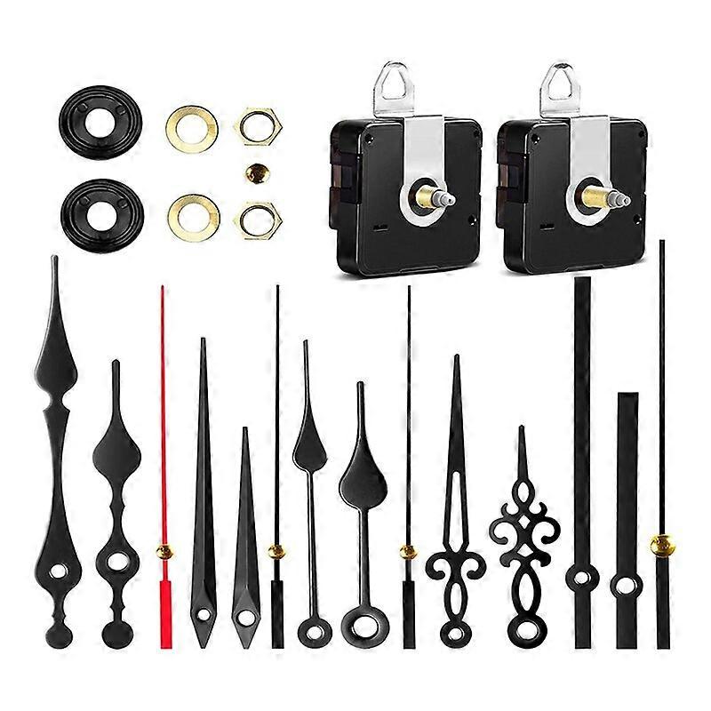 2Pcs Clock Mechanism Clock Mechanism Replacement Mute Design With 5 Set Clock Hands