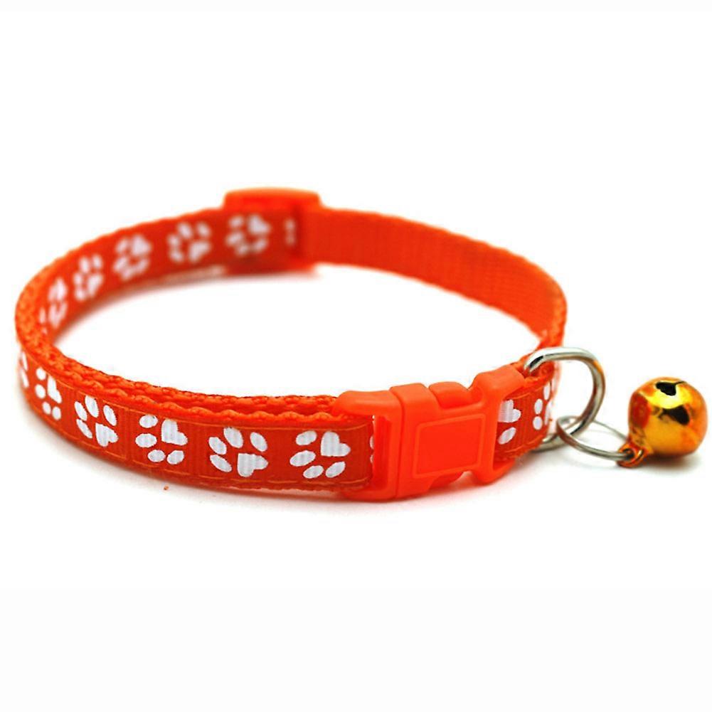 Fashion Pet Bell Collar with Claw Printed Quick Release Buckle Collar for Kittens Puppy Pet