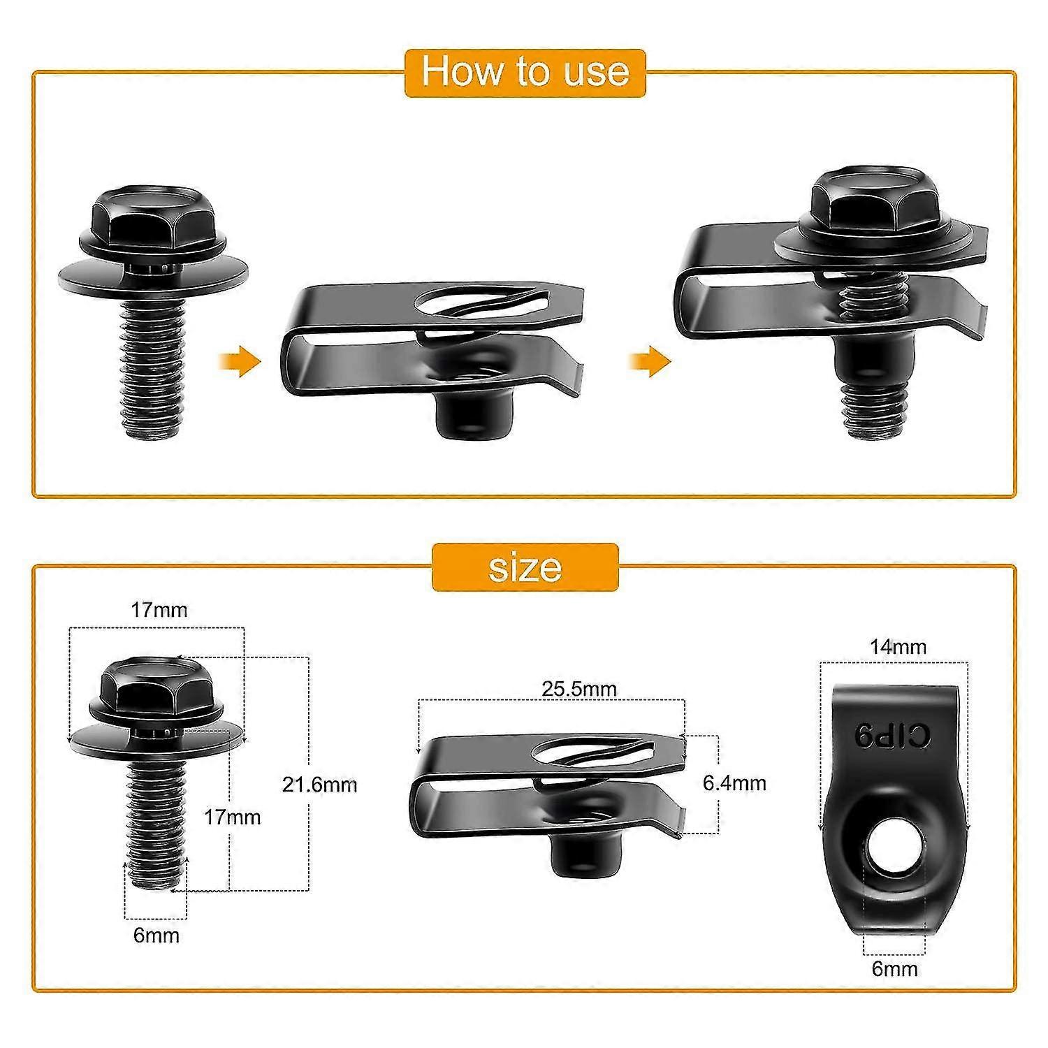 Grc-70 35pcs Engine Under Cover Splash Shield Guard Body Bolts Bumper ...