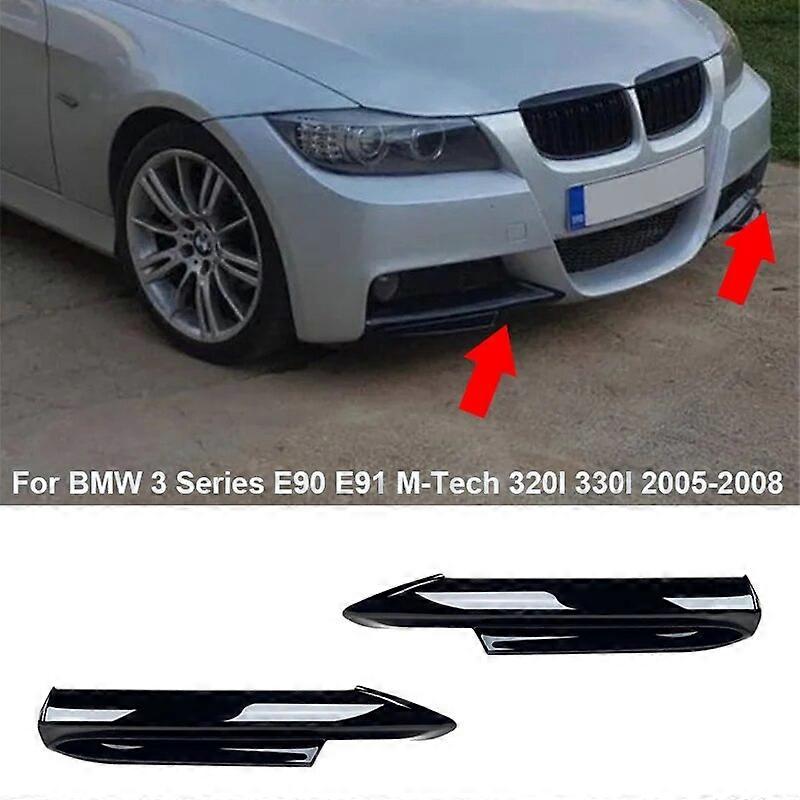 Front Bumper Lip Angle Diffuser Splitter Spoiler Protector cover stickers For BMW 3 Series E90 E91 M-Tech 320I 330I 2005-2008