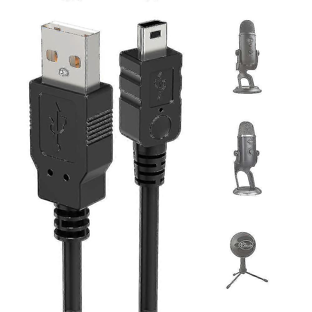 USB Mikrofonní Kabel Pro Blue Yeti, 2m Yeti Mikrofonní Napájecí Kabel USB A Samec Na Mini Kabel Pro Přenos Dat C
