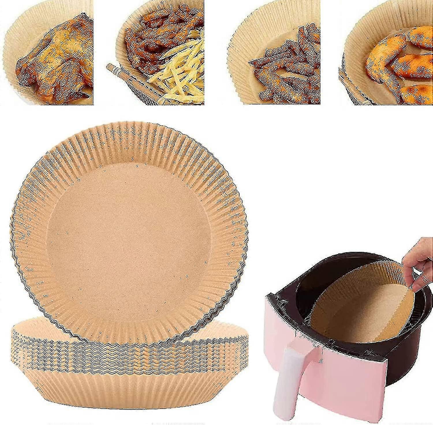Air Fryer Disposable Paper Liner, 100pcs Non-stick Disposable Air Fryer Liners, Baking Paper For Air Fryer Oil-proof, Water-proof, Parchment For Bakin