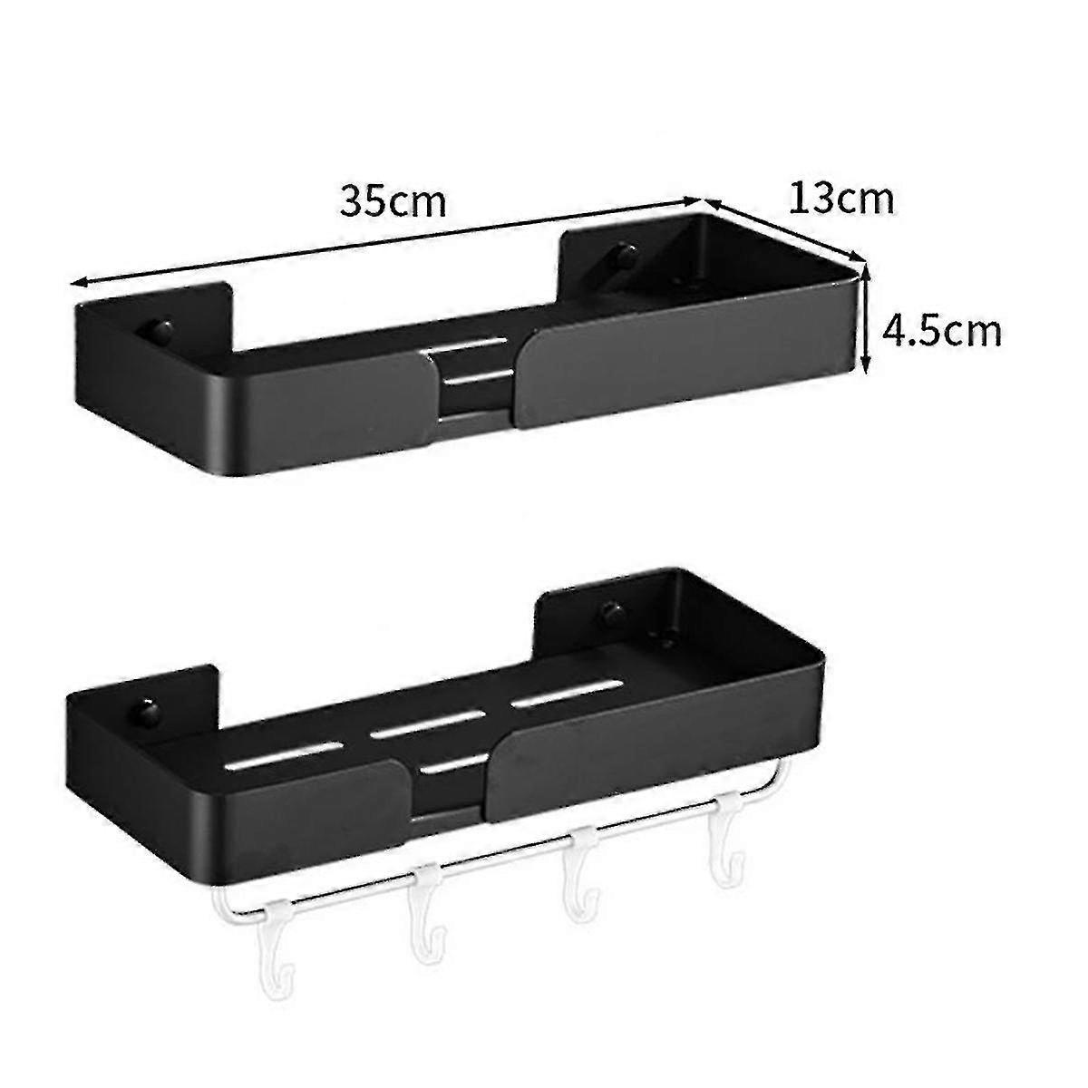 2pcs Shower Tray Without Drilling Holes,bathroom Kitchen Wall Rack