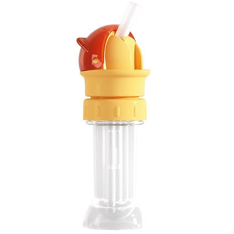 Wiederverwendbare Kinder-Getränkewasserflasche mit Strohhalmdeckel, Wasserflasche mit Strohhalmdeckel