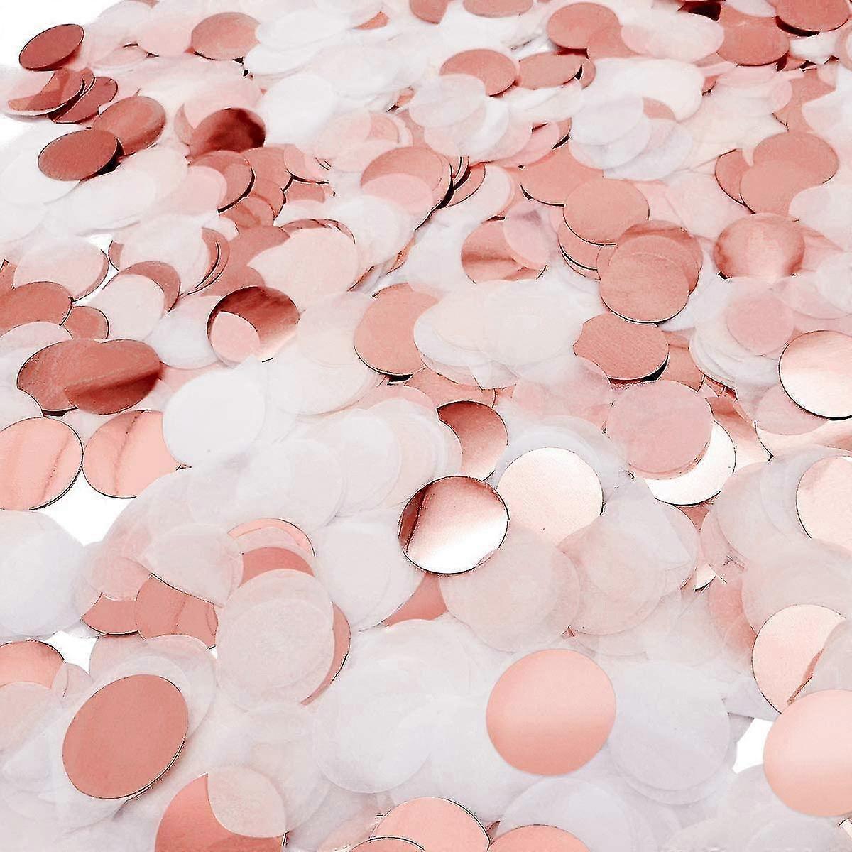 30-60-140g Confetti Rose Gold Round 2.5cm Tissue Paper Metallic Scattered