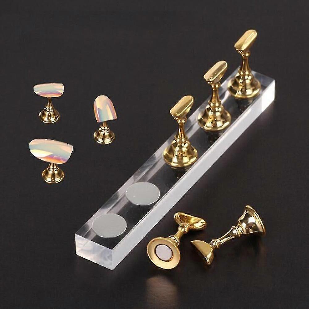 False Nail Tips Practice Display Stand Holder Magnetic Manicure Nails Salon Tool