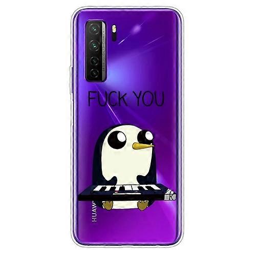 For Huawei P40 Lite 5G Coloured Drawing Pattern Highly Transparent TPU Protective Phone Case