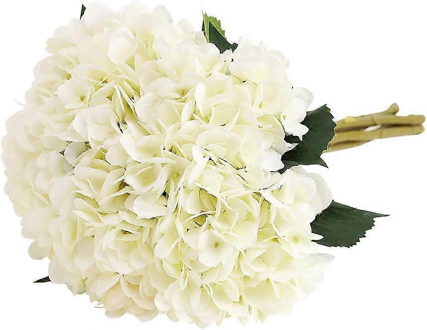 Artificial Hydrangea Flower, 5 Pcs Single Long Silk Stem 6.3 Inch Head Hydrangea