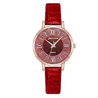 Juxiaosho Ladies Fashion Watch Clock Watch Leather Casual Dress Wrist Crystal