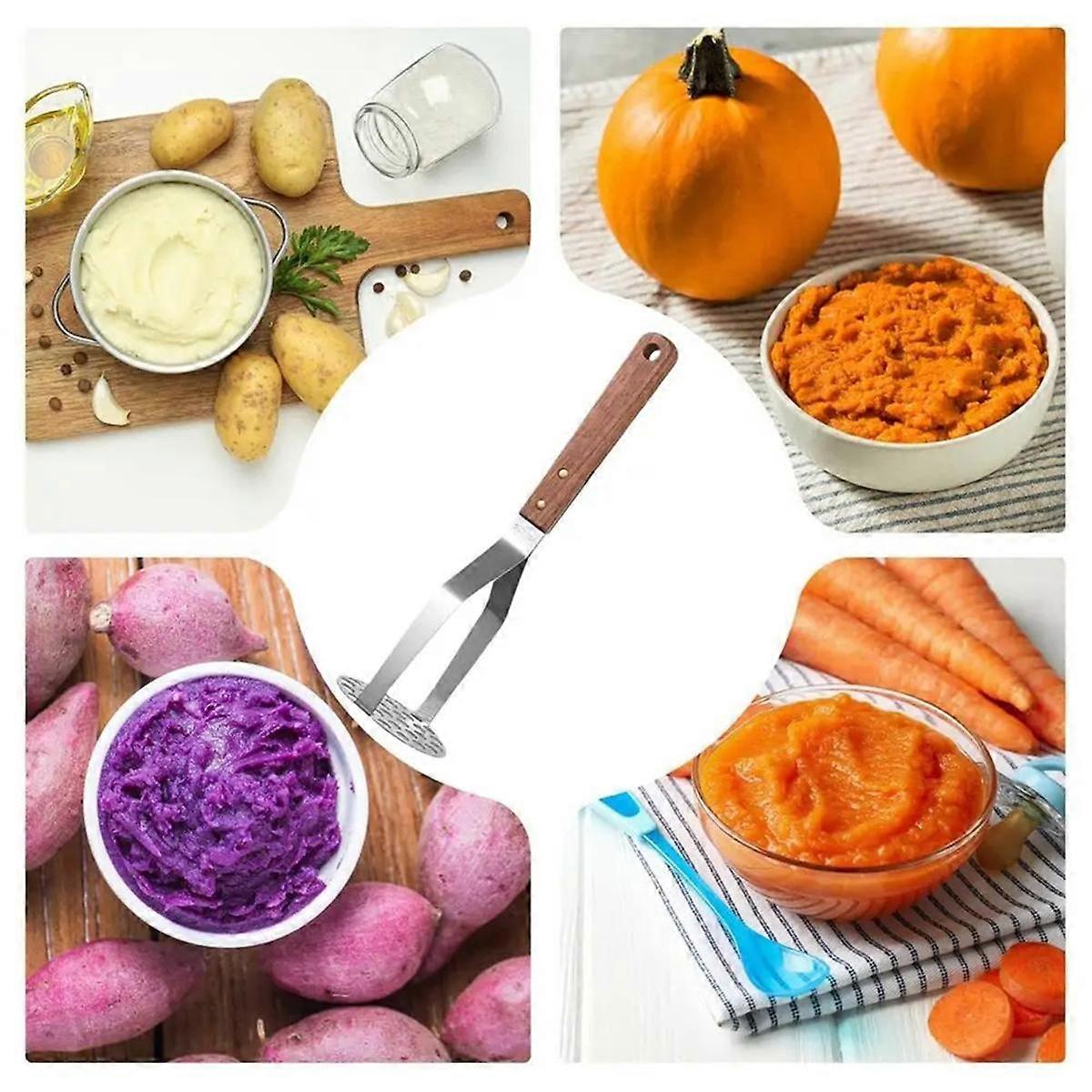 Kitchen Gadget Mud Press Masher Puree Juice Maker Stainless Steel Potatoes Crusher Pusher Fruit Too