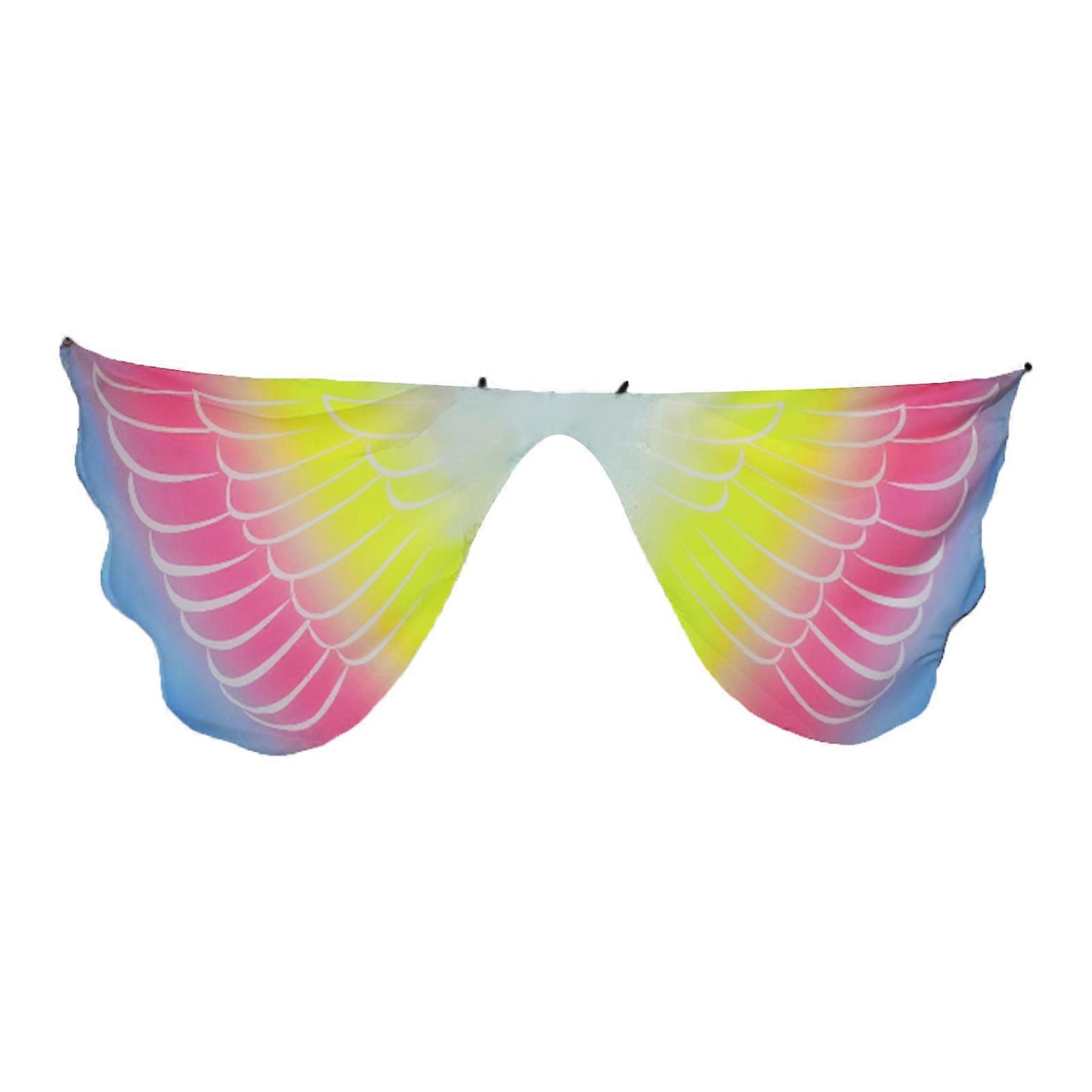 Kids Butterfly Wings Cloak Bright Color Chiffon Halloween Fairy Costume for Home Party Performance Decorations KAESI