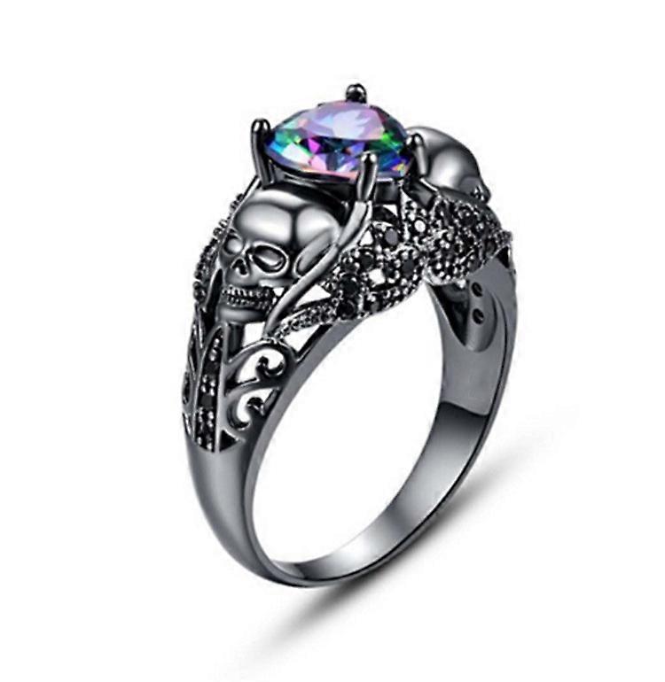 Retro Vintage Black Gold Plated Heart Shape Ring