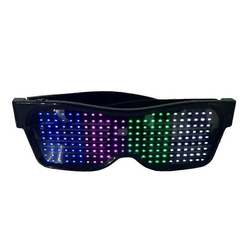 Halloween Party Bluetooth-compatible Control Application Editable Text DIY USB LED Glasses