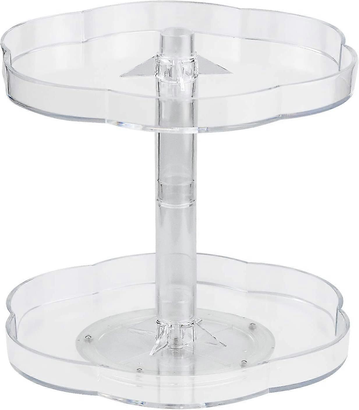 Turntable 2-Tier Plastic Swivel Tray