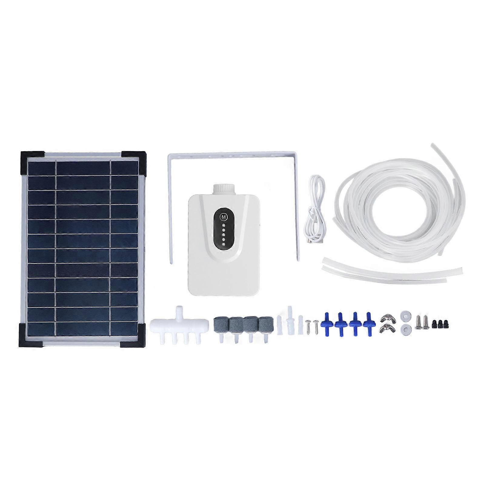 Solar Air Pump Adjustable Large Volume Low Noise Energy Saving Solar Oxygen Pump Aerator for Fish Tank Aquarium