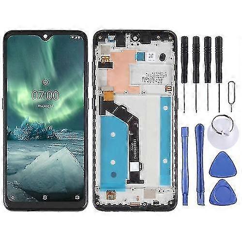 Replacement Lcd Screen Compatible With Nokia 7.2 / 6.2 Digitizer Complete Assembly With Frame