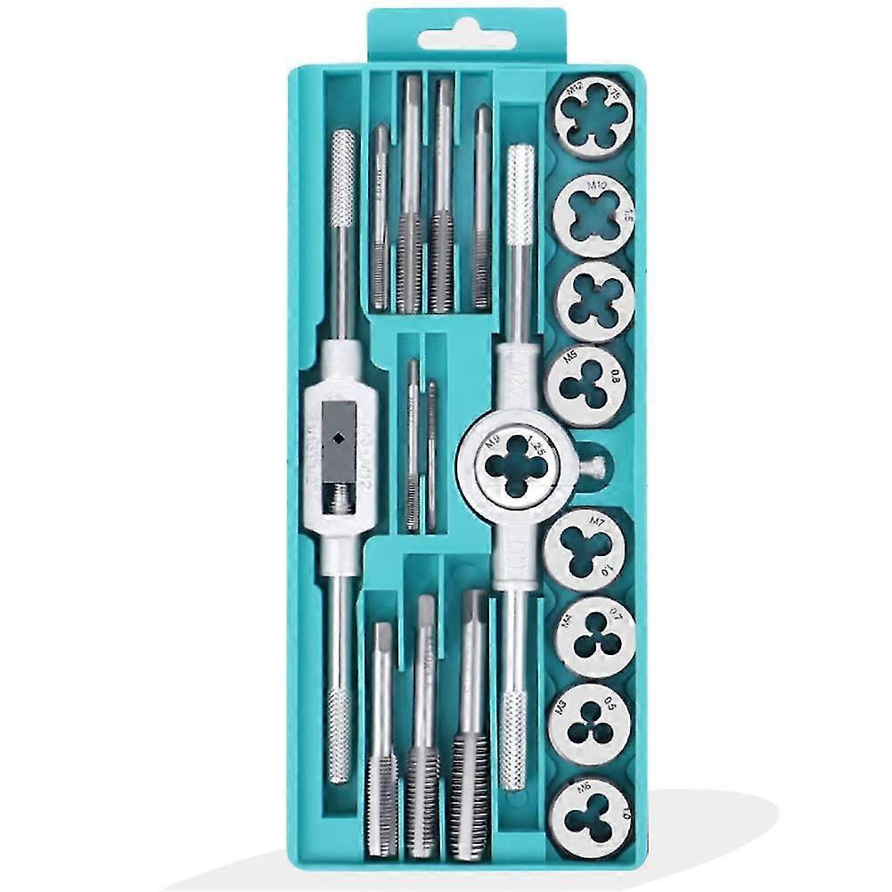 Tap And Die Set, 20 Pieces Metric Tapping Tool, Thread Screw Extractors, M3-m12 Steel, Threading Tools Wrench Screw Tools With Storage Case