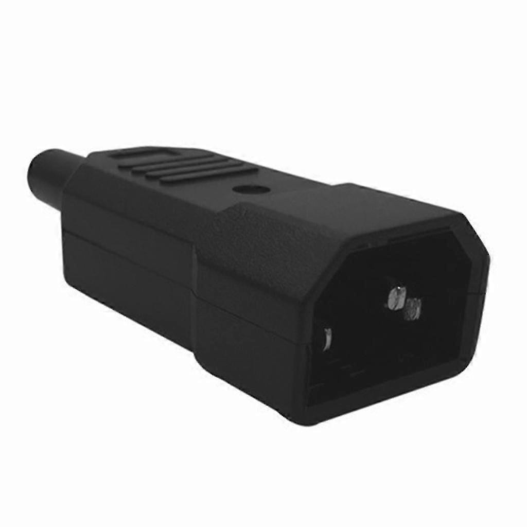 Ac 250v 10a Iec C14 Male 3 Pins Terminals Inline Adapter Plug Power Socket
