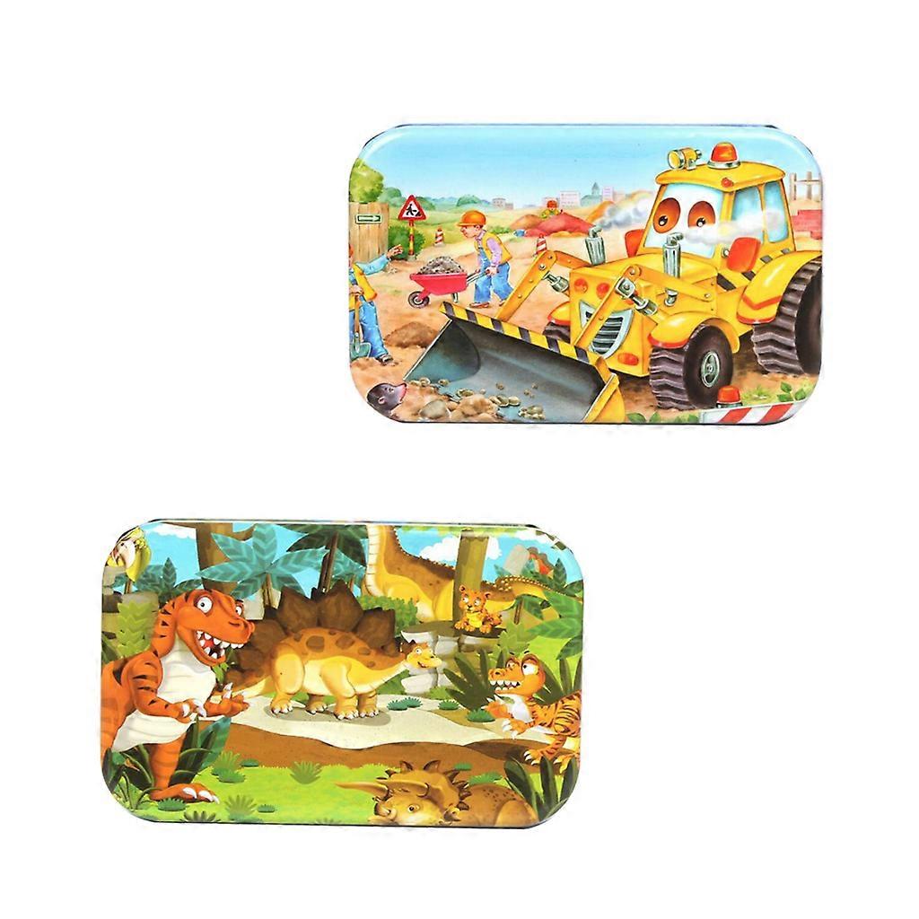 2Set Kinder Holzpuzzles mit Aufbewahrungsbox