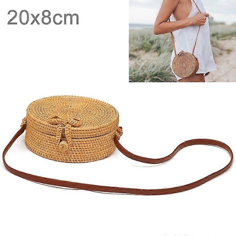 Ladies Retro Handmade Rattan Diagonal Bag