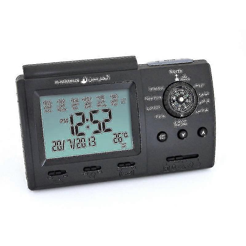 Islamic Muslim Prayer Alarm Azan Clock For Desktop Table Clock Black