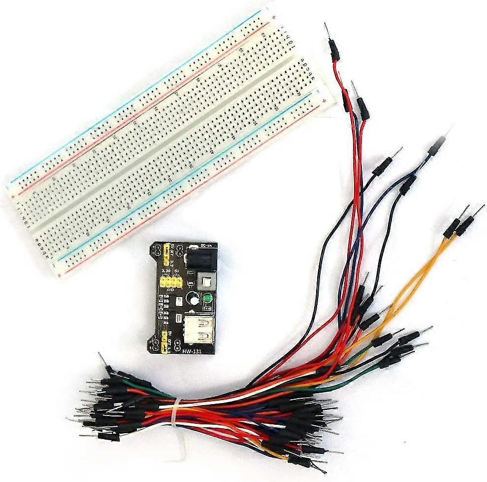 Solderless Breadboard 830 Mb-102 Tie Points, Jump Wires 65pcs, 3.3v 5v Power Supply Module, Electronic Learning Kit Compatible With Arduino K3