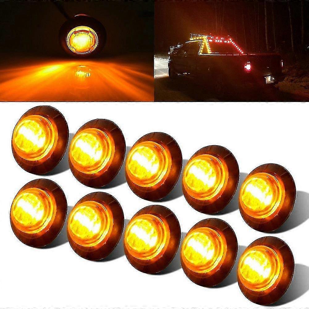 10pcs Universal Side Marker Indicator Led Light Trailer Lorry Taillight Bullet Light Truck Clearanc