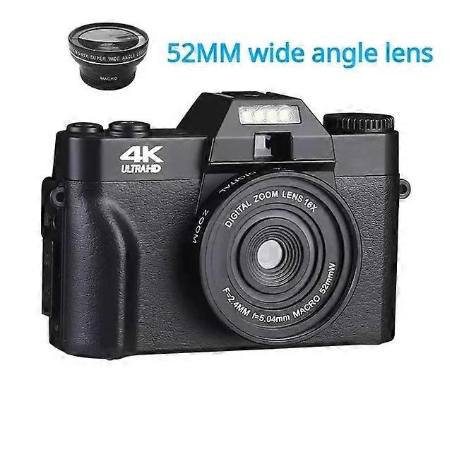 4K Digital For Photography And Video Auto Focus Anti-shake 48mp Compact Vlogging Camera 3' '180°flip Screen With Flash