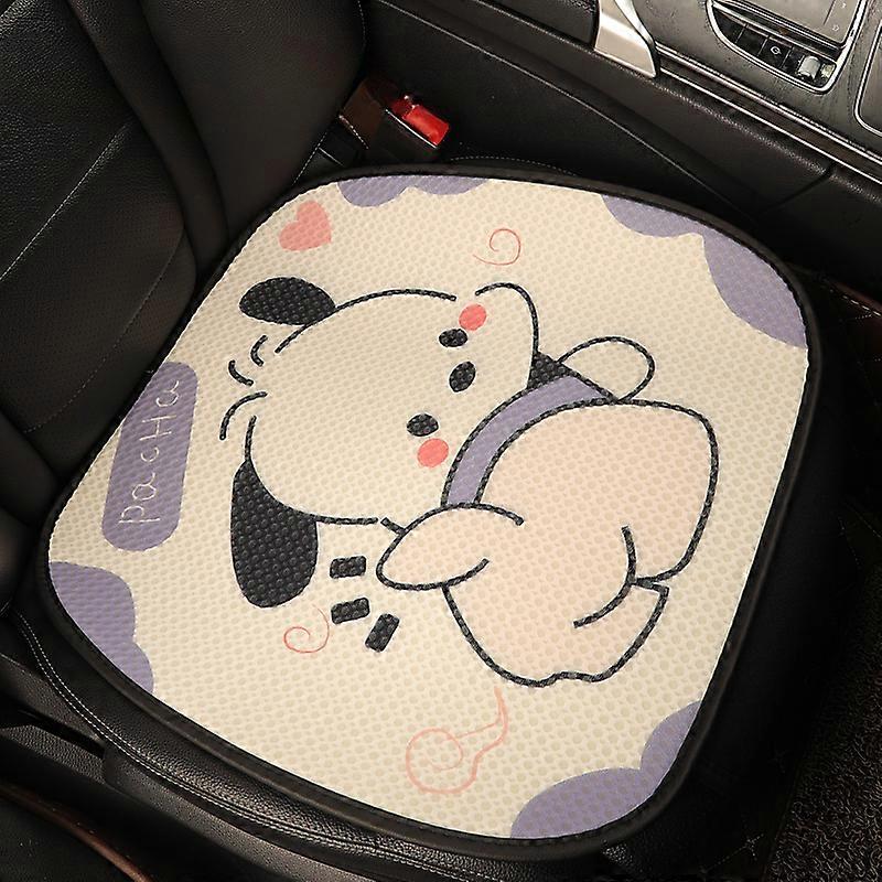 薄い車のシートクッション夏の涼しいクッションかわいいパチャ犬のシートカバー女性の車の漫画のシートクッション