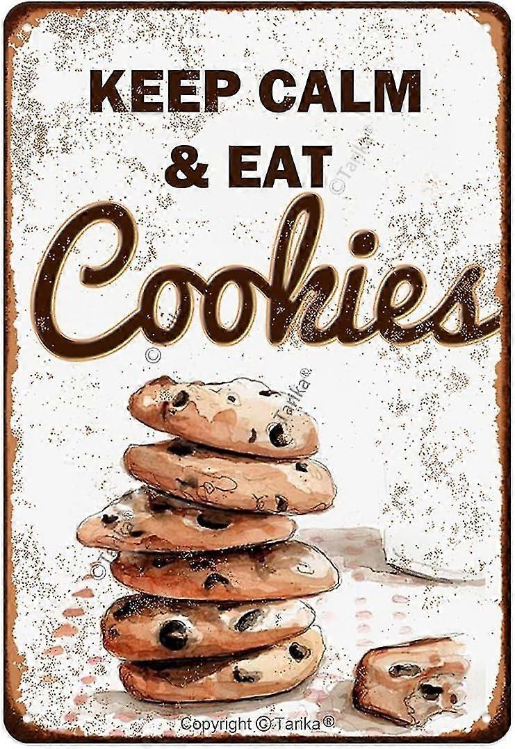 Mantenha a Calma e Coma Cookies Cartaz de Ferro Pintura em Lata Sinal 8x12 Polegadas OU 12x16 Polegadas Modo 4146