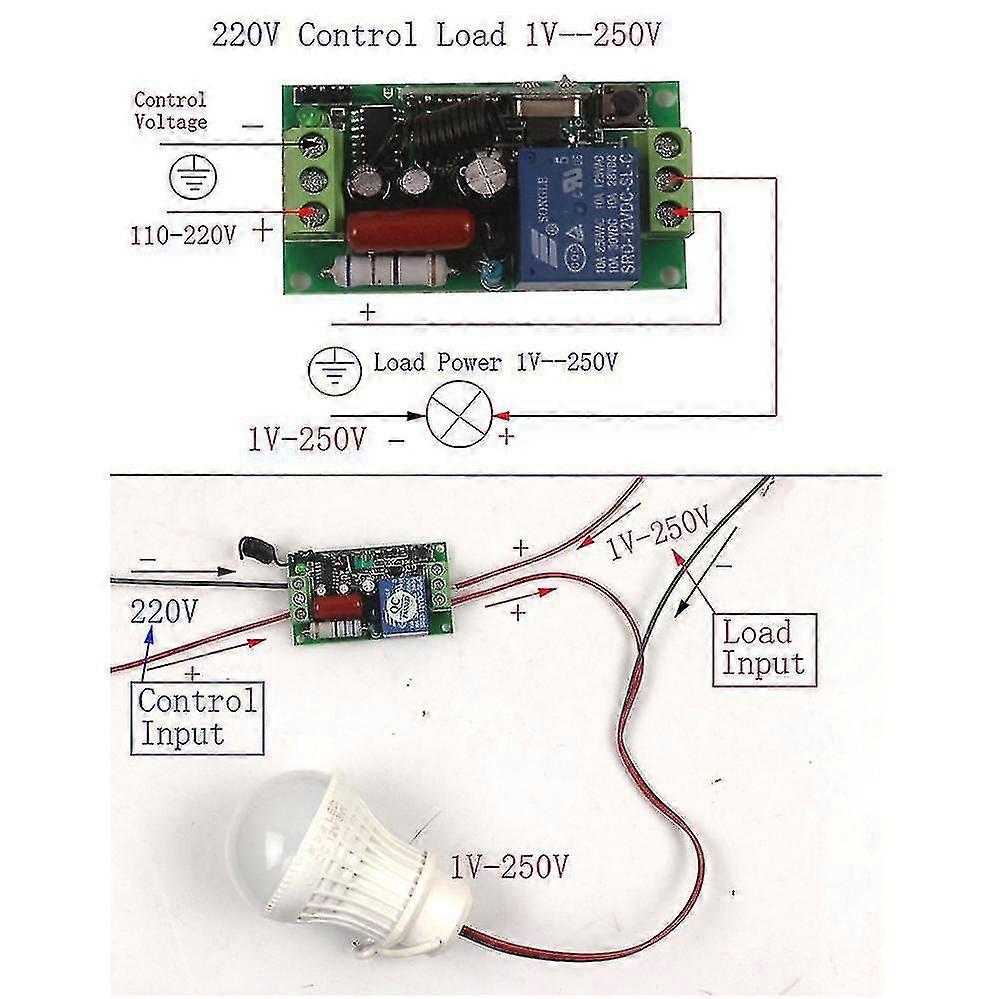 220v 10a Remote Switch Module 433mhz/315mhz 110v Switch Remote Control Universal Led Light Fan