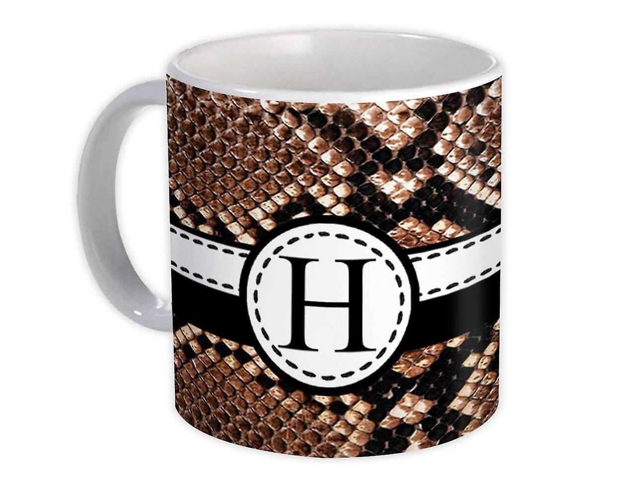 Gift Mug: Monogram Letter H Snake