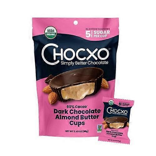 Chocxo Dark Chocolate Almond Butter Cup ,3.45 Oz(Case Of 6)