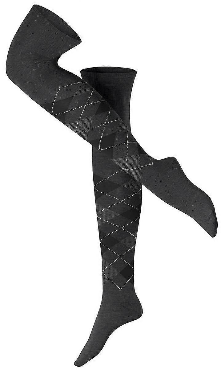 Burlington Marylebone Overknee Socks - Asphalt Mel Grey