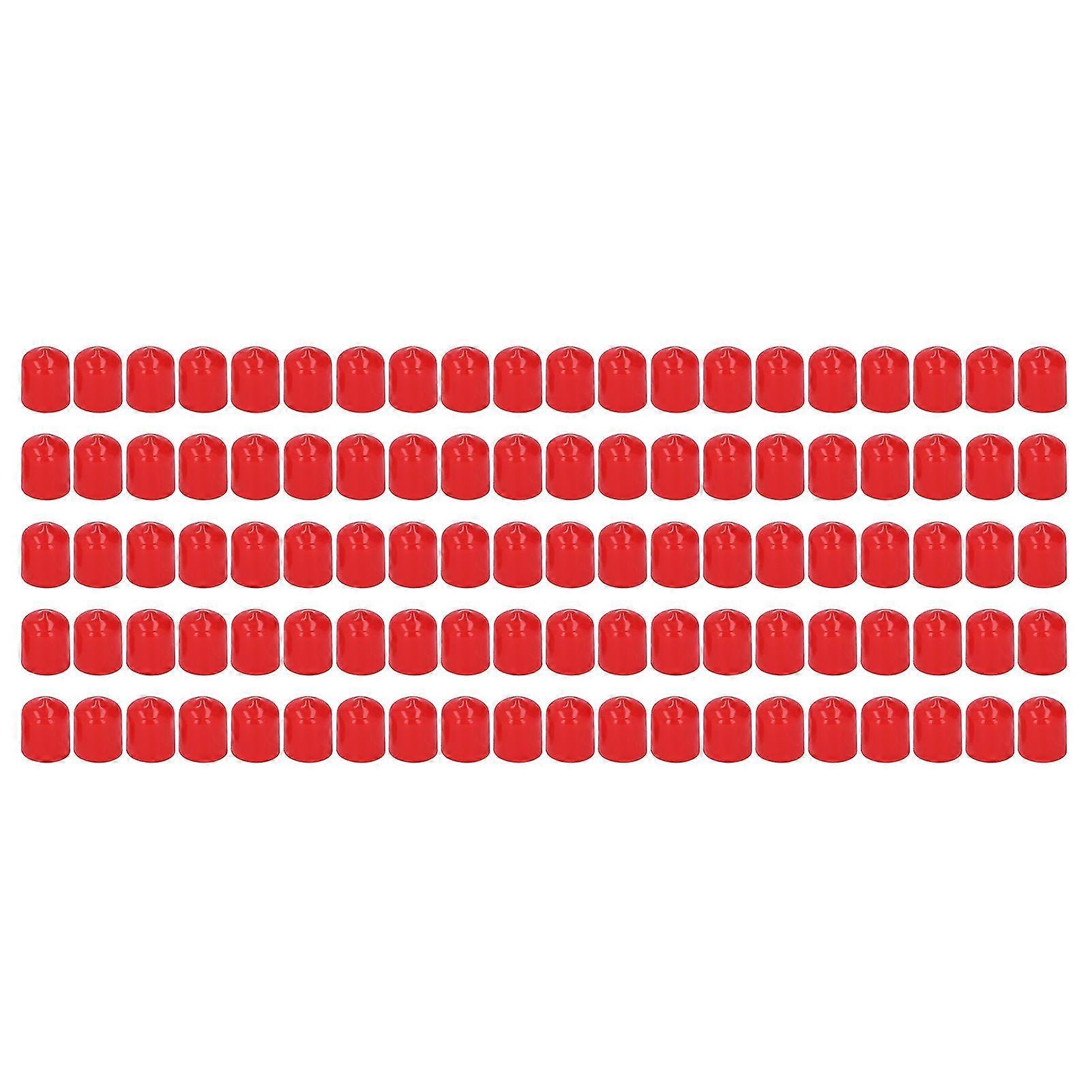 100Pcs 15mm Red PVC Flame Retardant Screw Thread Protector End Cap Cover