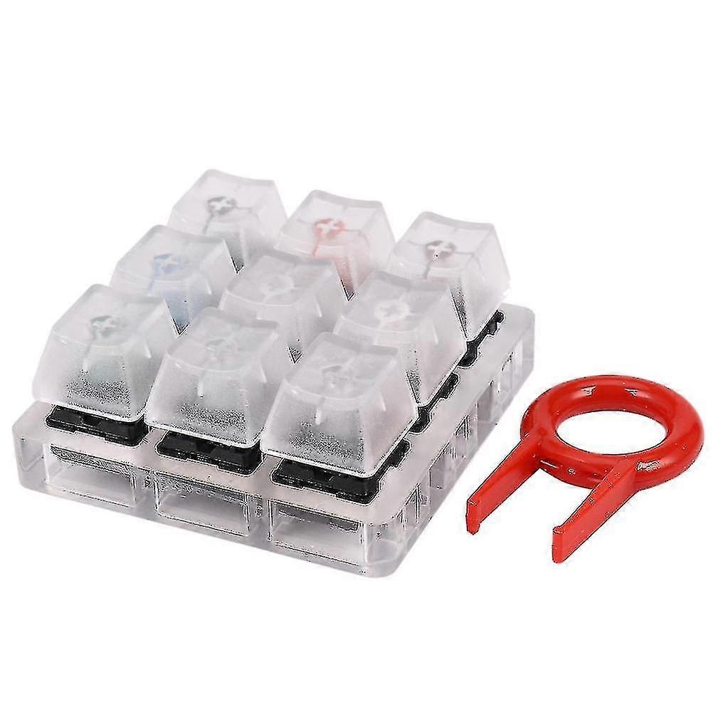 Acrylic Keyboard Tester 9 Clear Plastic Keycap Sampler For Cherry Mx Switches