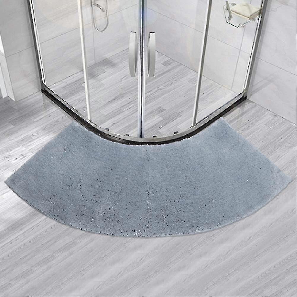 Bathroom Mat, Small Quarter Circle Rounded Shower Mat, Microfiber, Super Absorbent Non-slip Comfortable Bath Mat B Wall