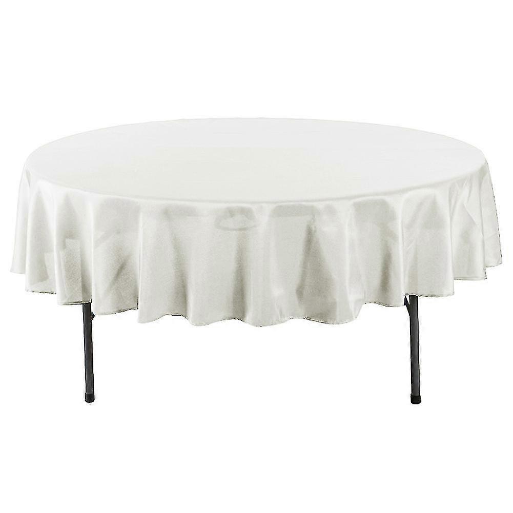 Kitchen Dining Room Restaurant Hemming Solid Color Round Tablecloth Party Decor