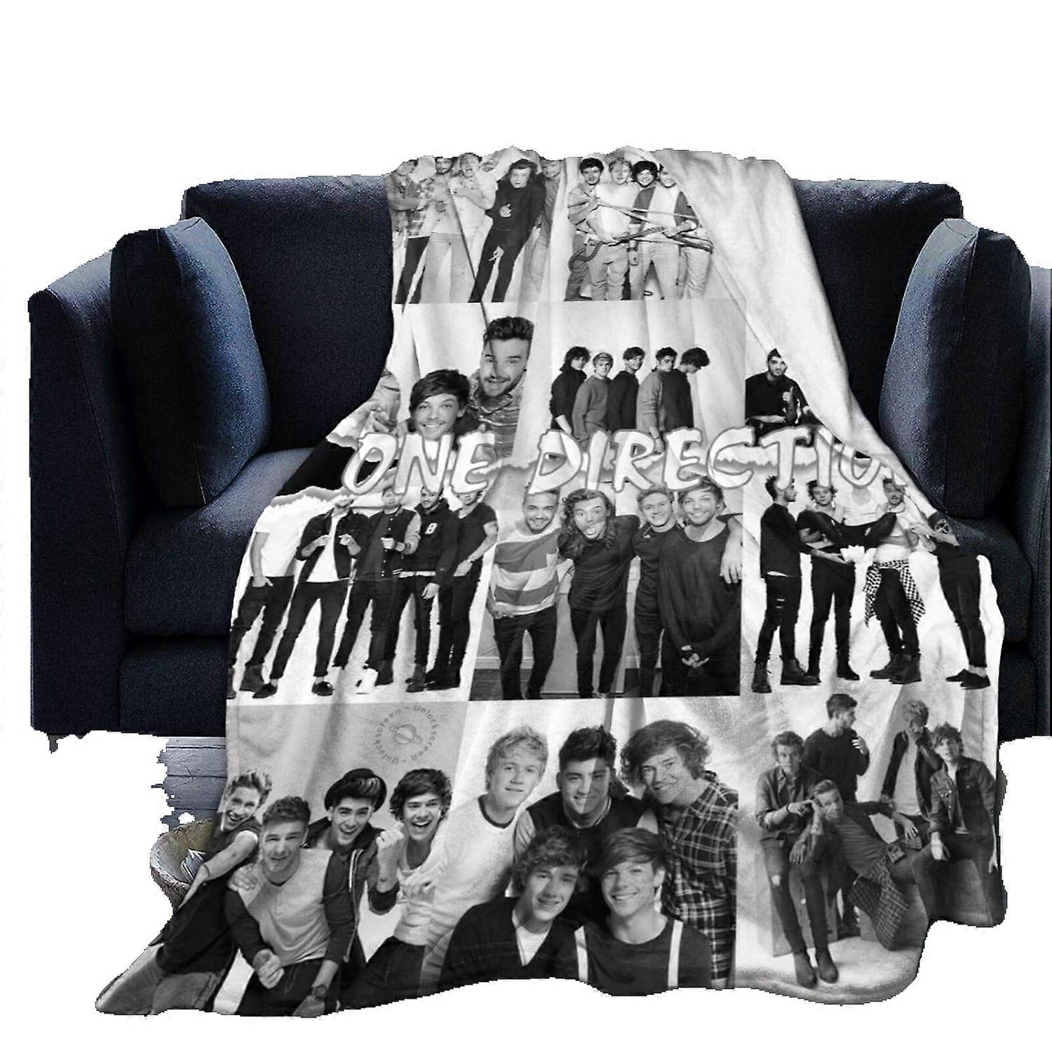 1D One Di-rec-Ion Cobertor de Flanela com Franja de Pompom, Fuzzy Fluffy Queen Size Solid Bed Blanket Throw Blanket fit for Couch Home Decor Travel -X250-1