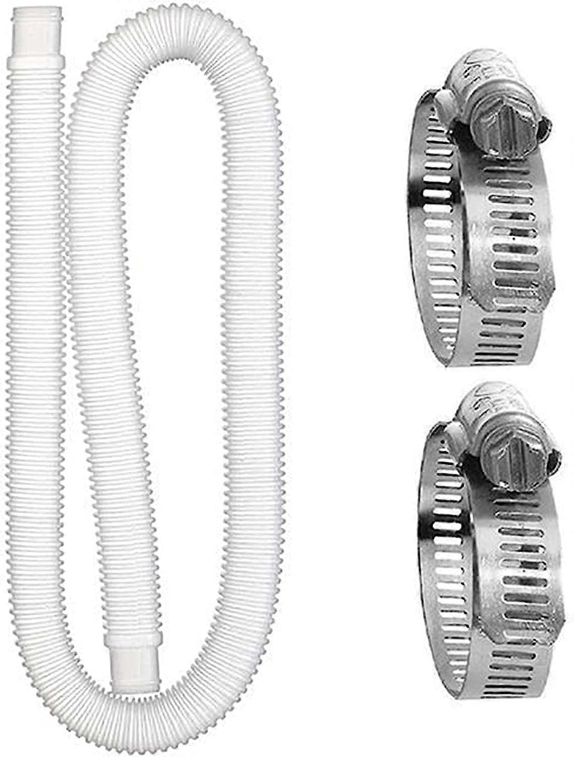 Swimming Pool Replacement Hose, Swimming Pool Hoses, With 2 Metal Connectors, for Above Ground Swimming Pool Swimming Pool Filter Pump Replacement Hos