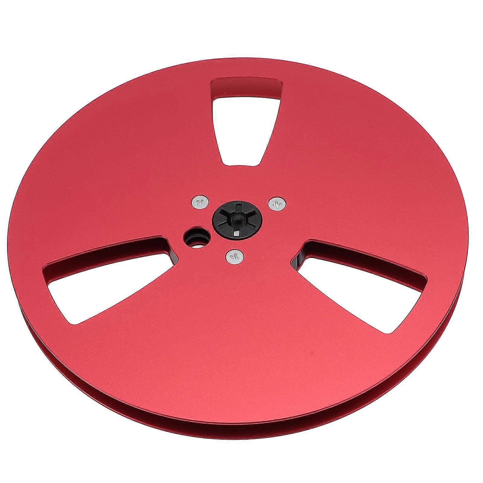 1/4 7 Inch Empty Tape Reel 3 Holes Aluminum Alloy Universal Open Sound Recording Tape Empty Reel for Recording Red